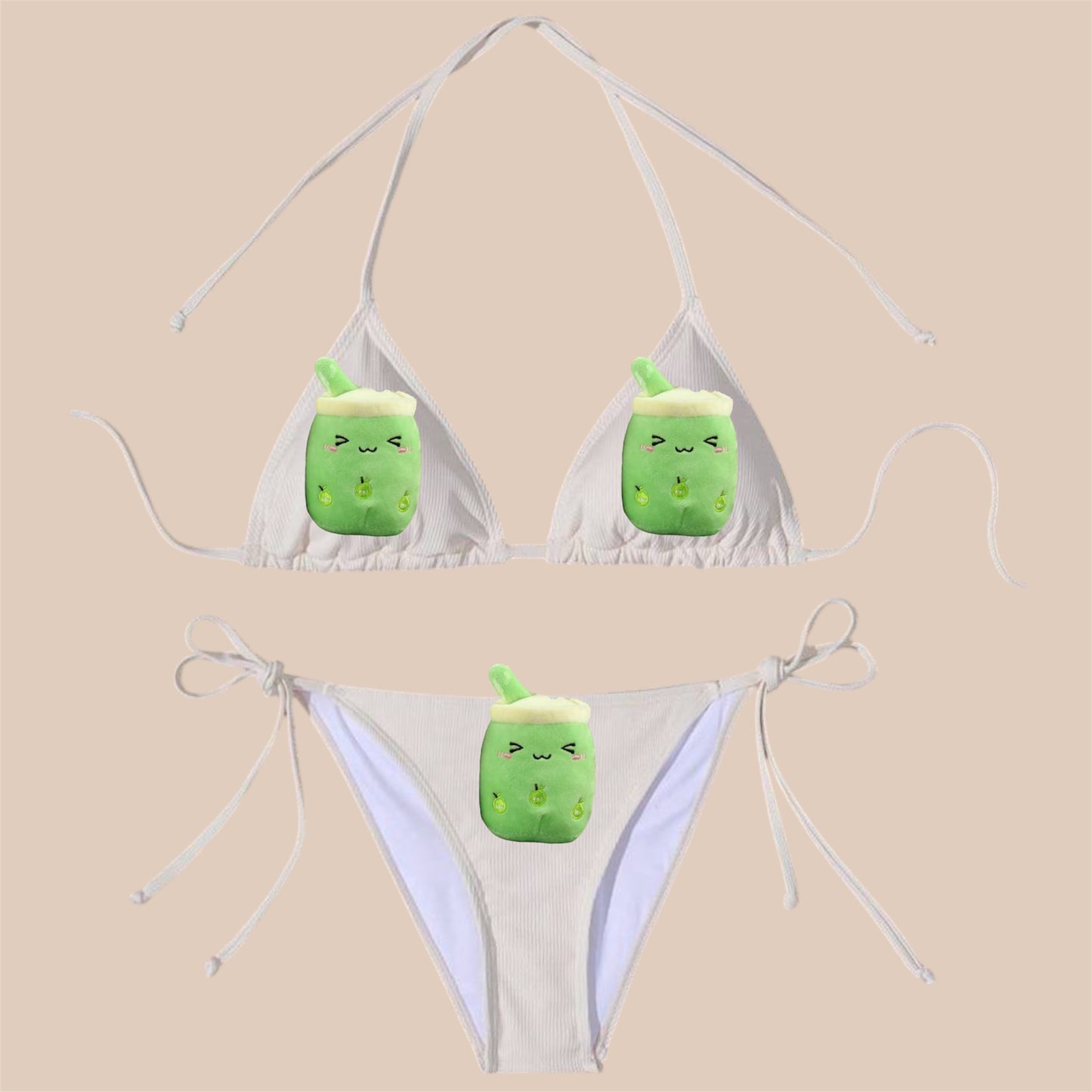 Beige Boba Tea Bikini