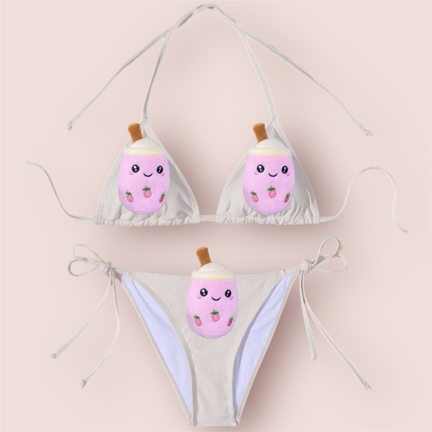 Beige Boba Tea Bikini