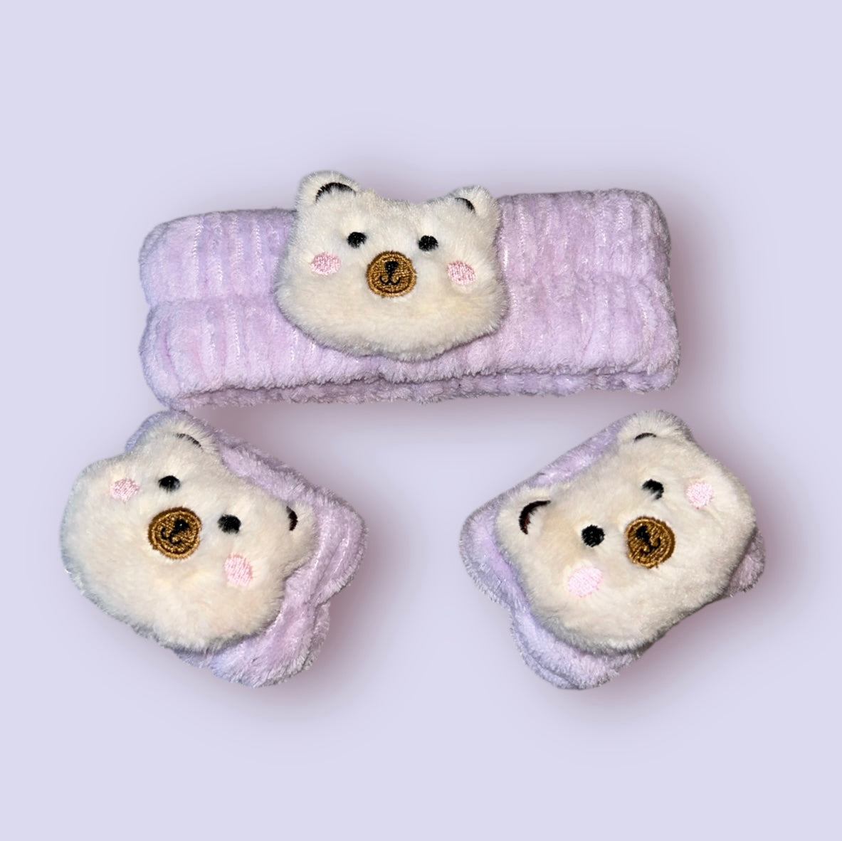 Purple Animals Spa Headband & Wristbands Set