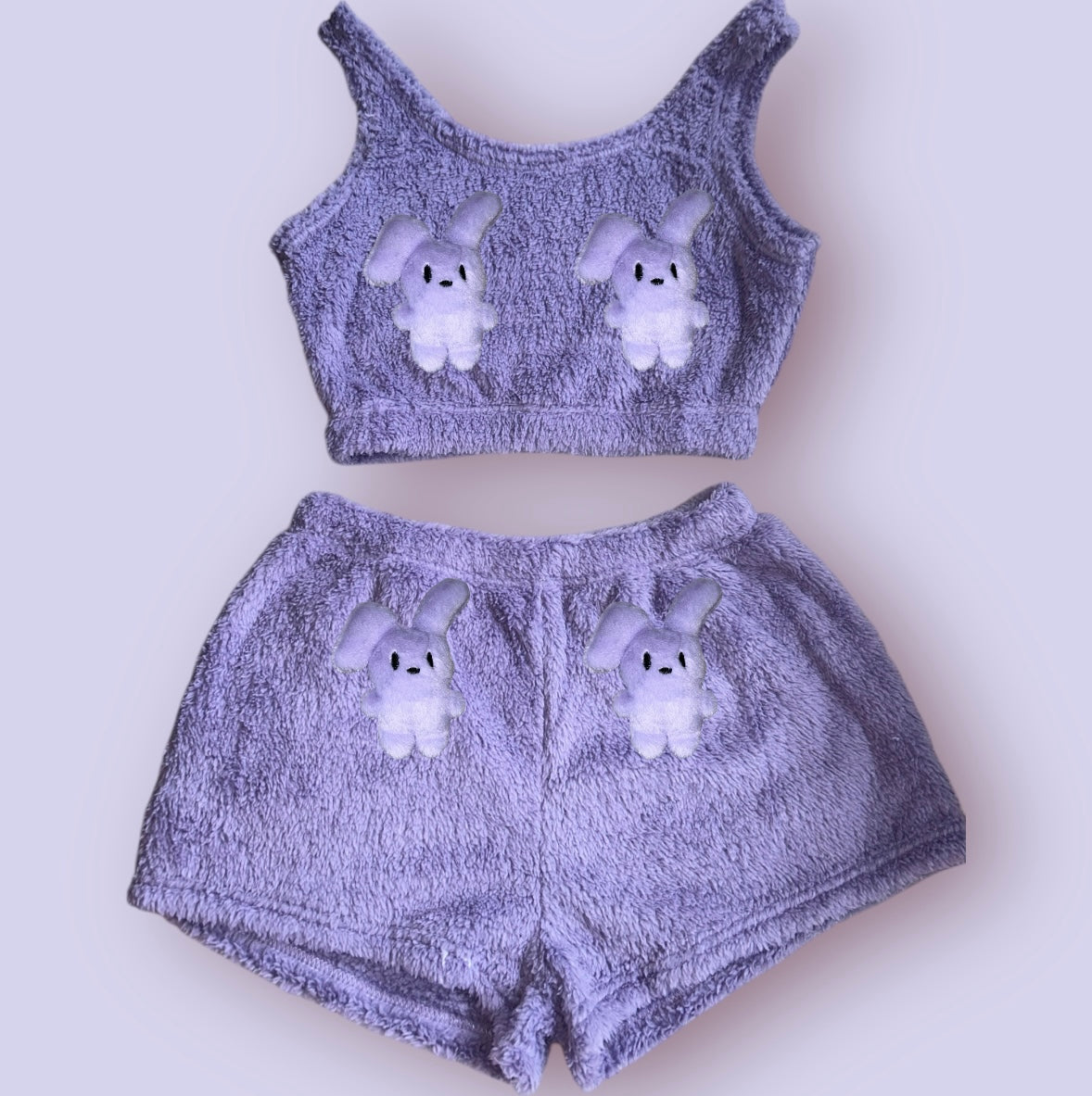 Purple Animals Fluffy Loungewear Set