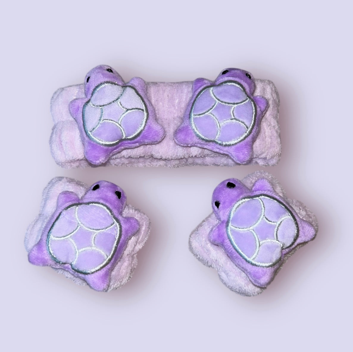 Purple Animals Spa Headband & Wristbands Set