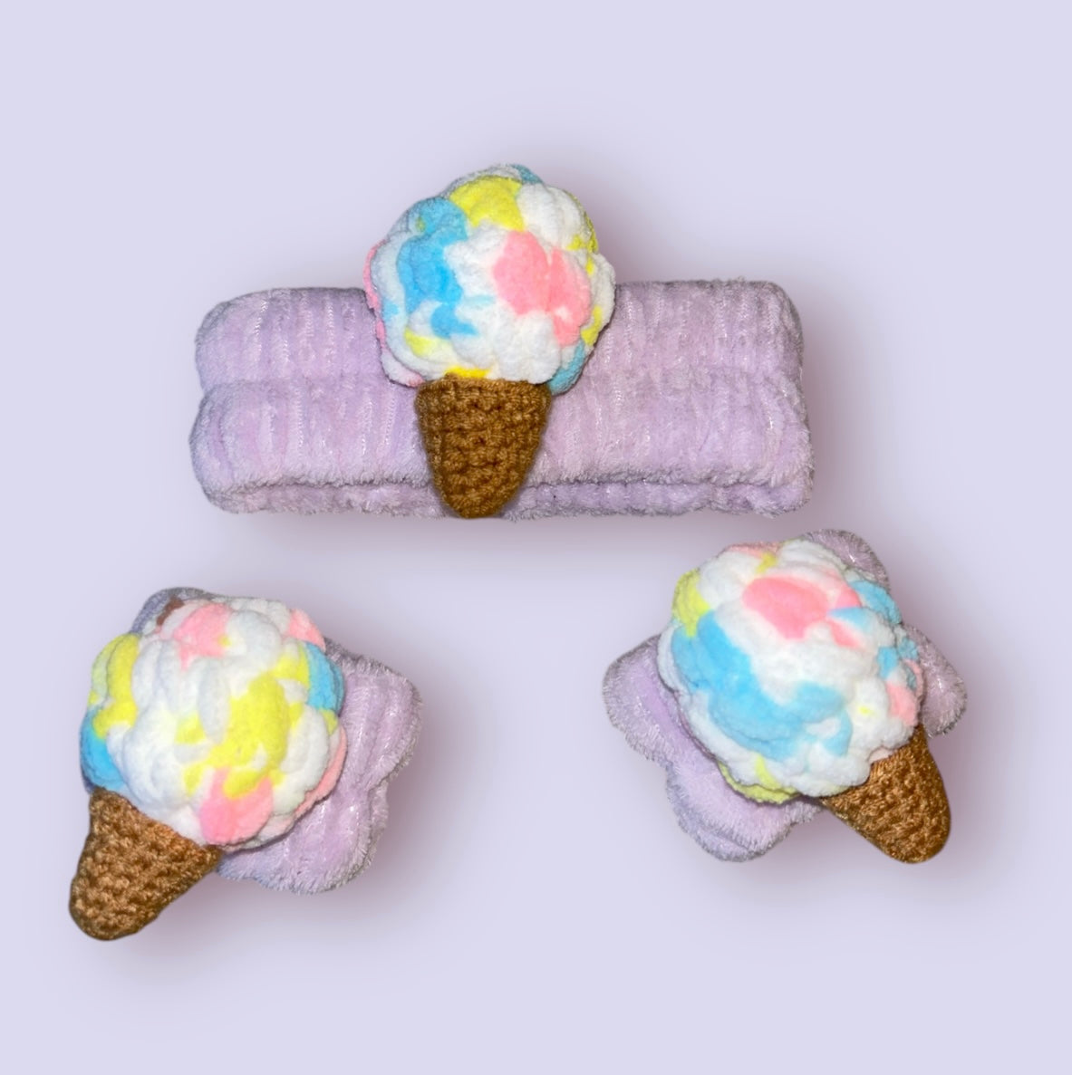 Purple Ice Cream Spa Headband & Wristbands Set