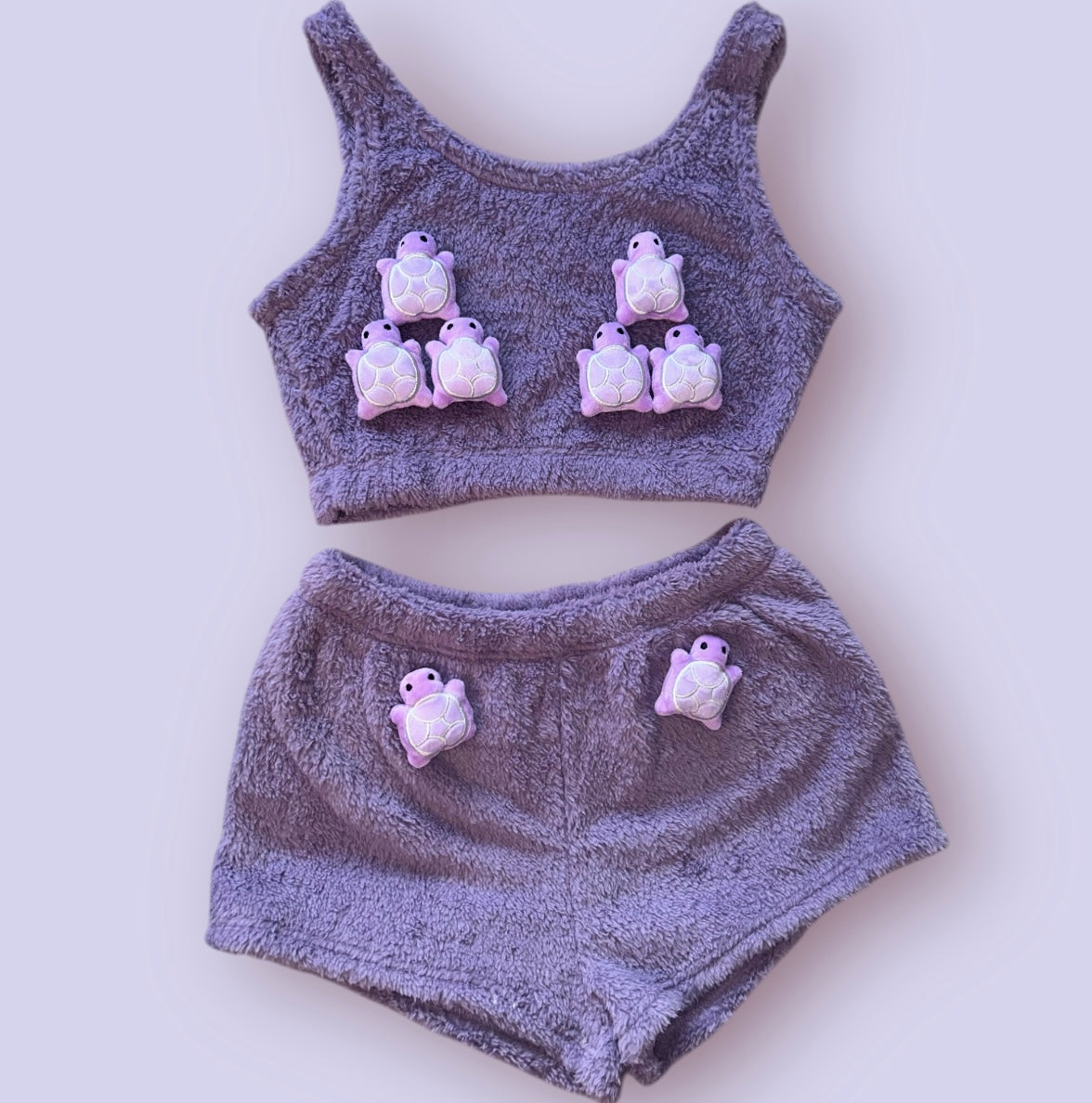 Purple Animals Fluffy Loungewear Set
