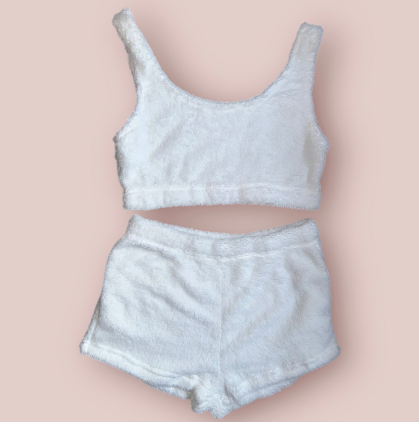 White Fruit Fluffy Loungewear Set