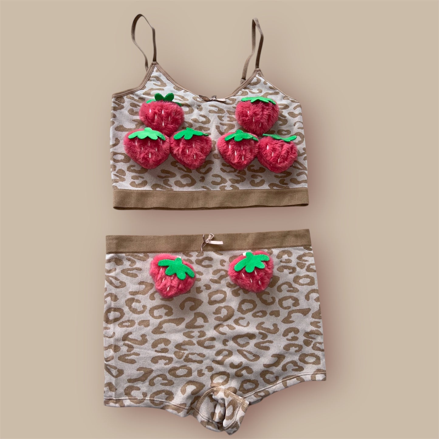 Leopard Print Fruit Lingerie Set