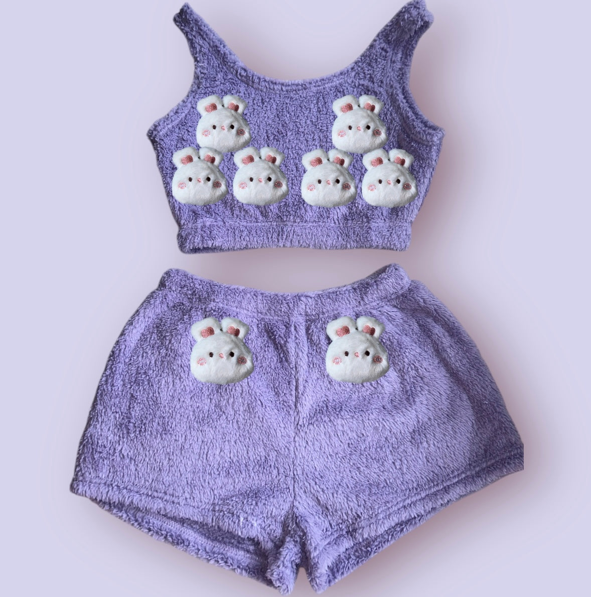 Purple Animals Fluffy Loungewear Set