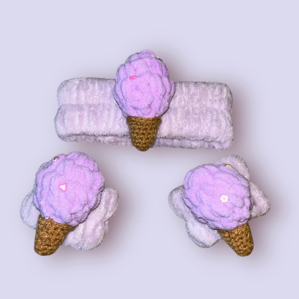 Purple Ice Cream Spa Headband & Wristbands Set