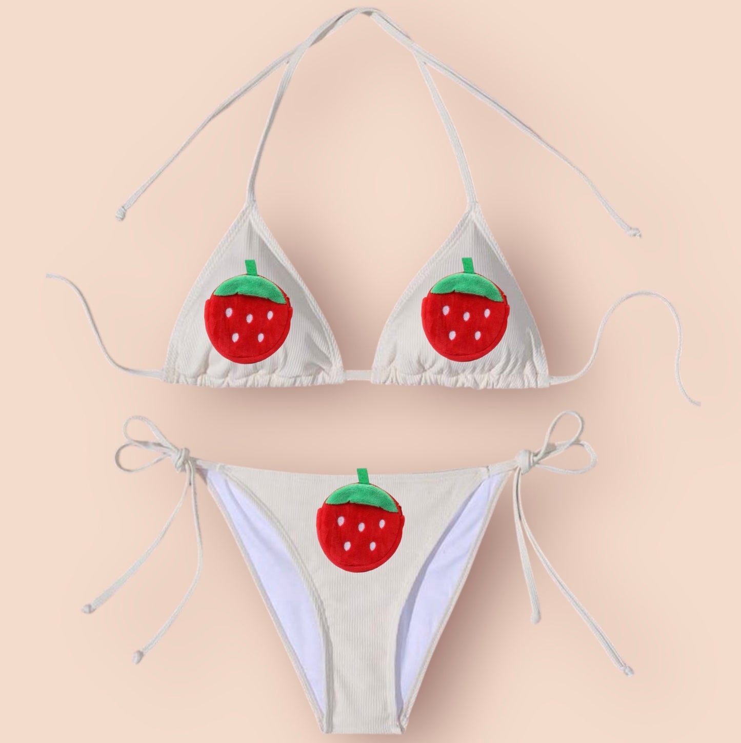 Beige Fruit Bikini