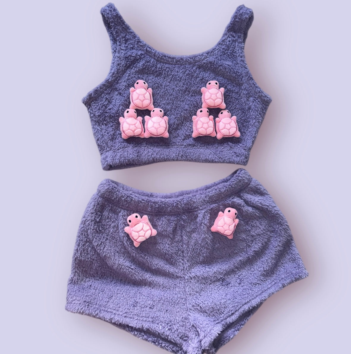 Purple Animals Fluffy Loungewear Set