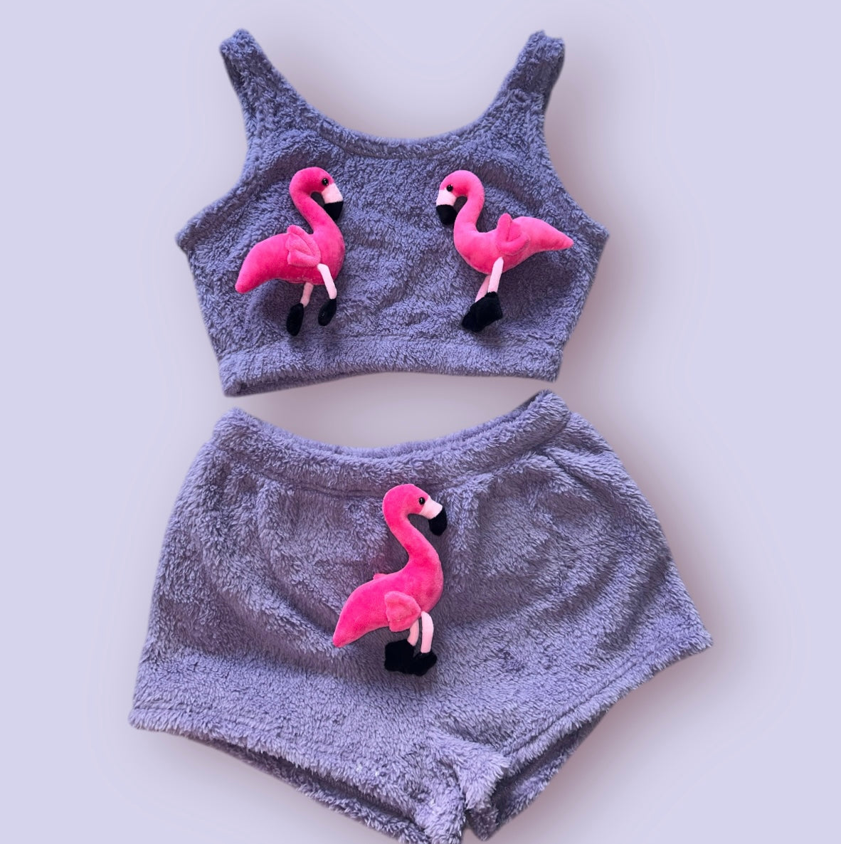 Purple Animals Fluffy Loungewear Set