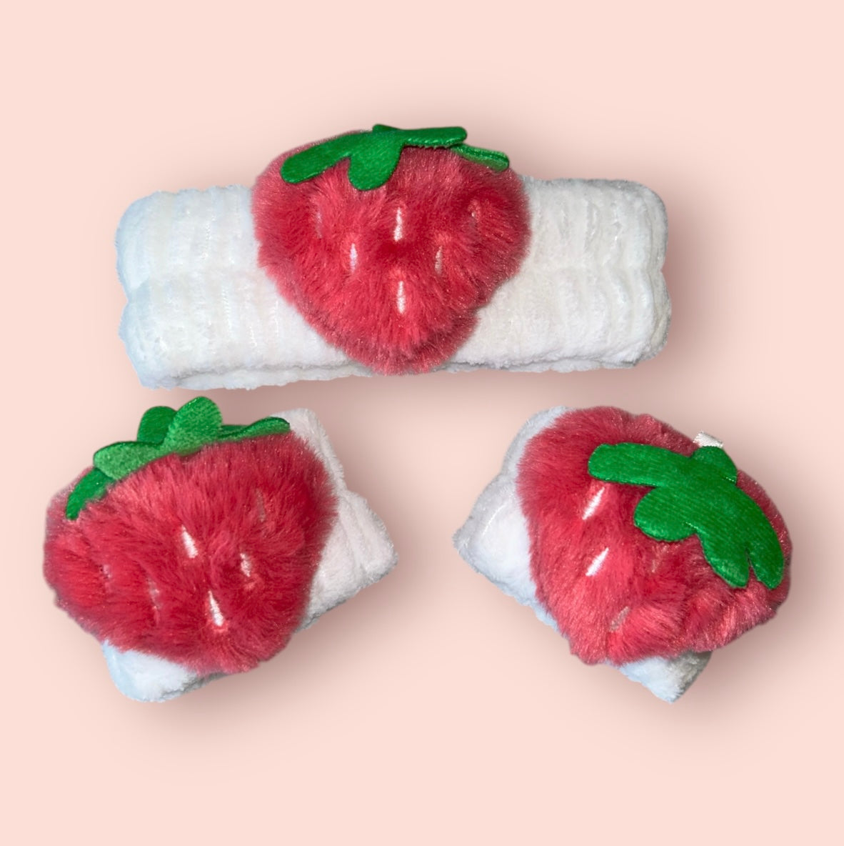 White Fruit Spa Headband & Wristbands Set