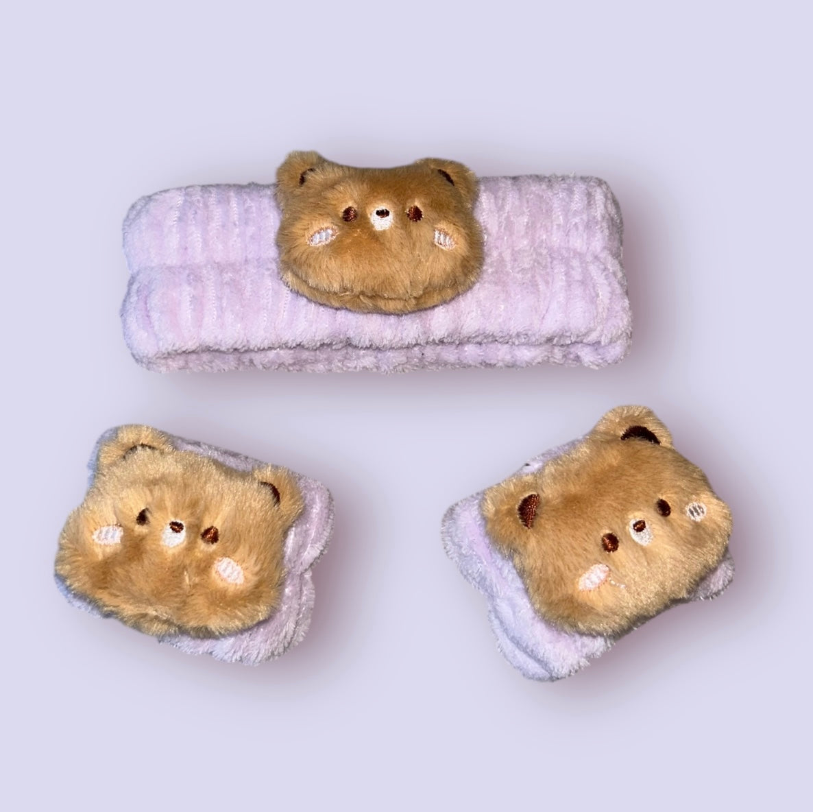 Purple Animals Spa Headband & Wristbands Set