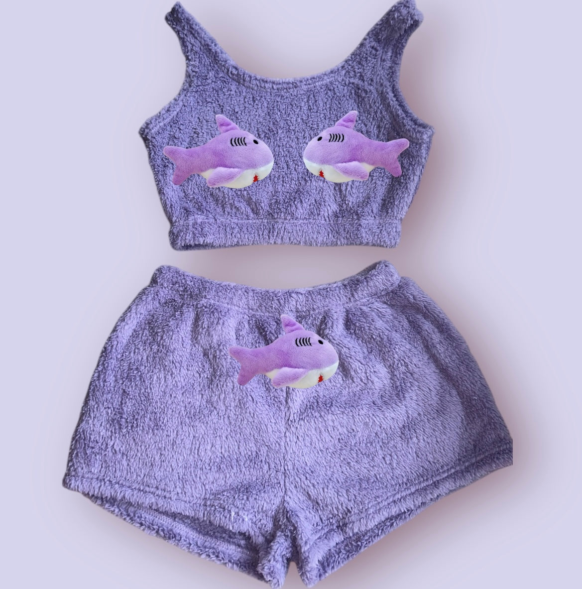 Purple Animals Fluffy Loungewear Set