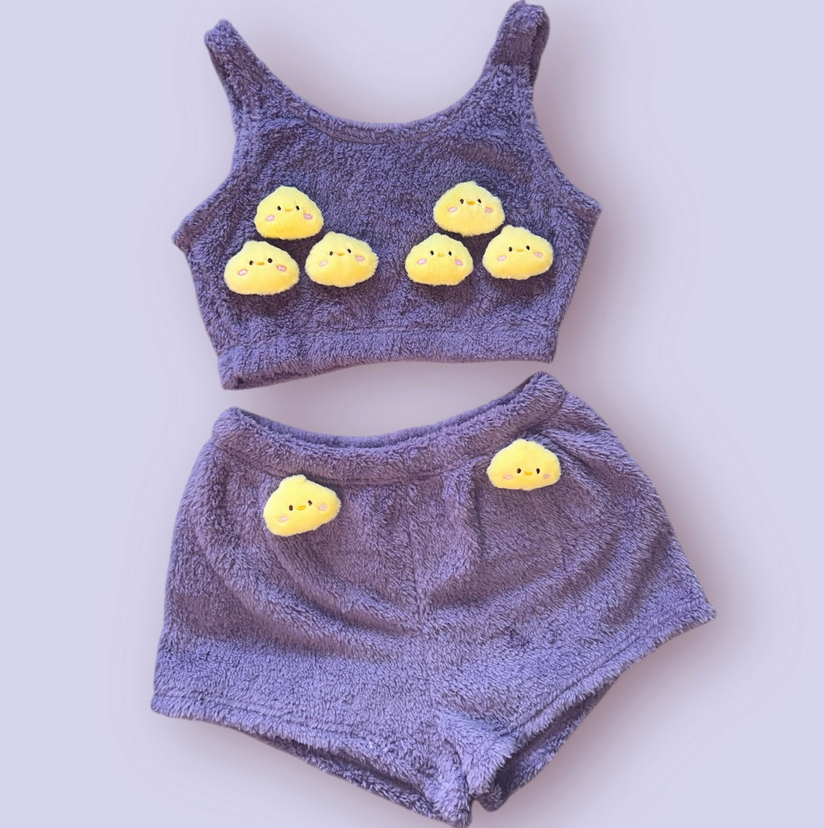 Purple Animals Fluffy Loungewear Set