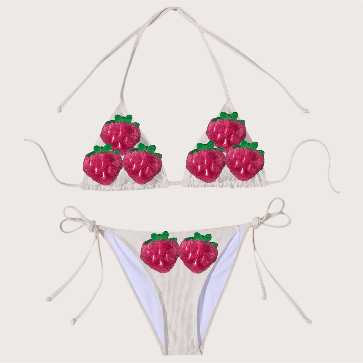 Beige Fruit Bikini