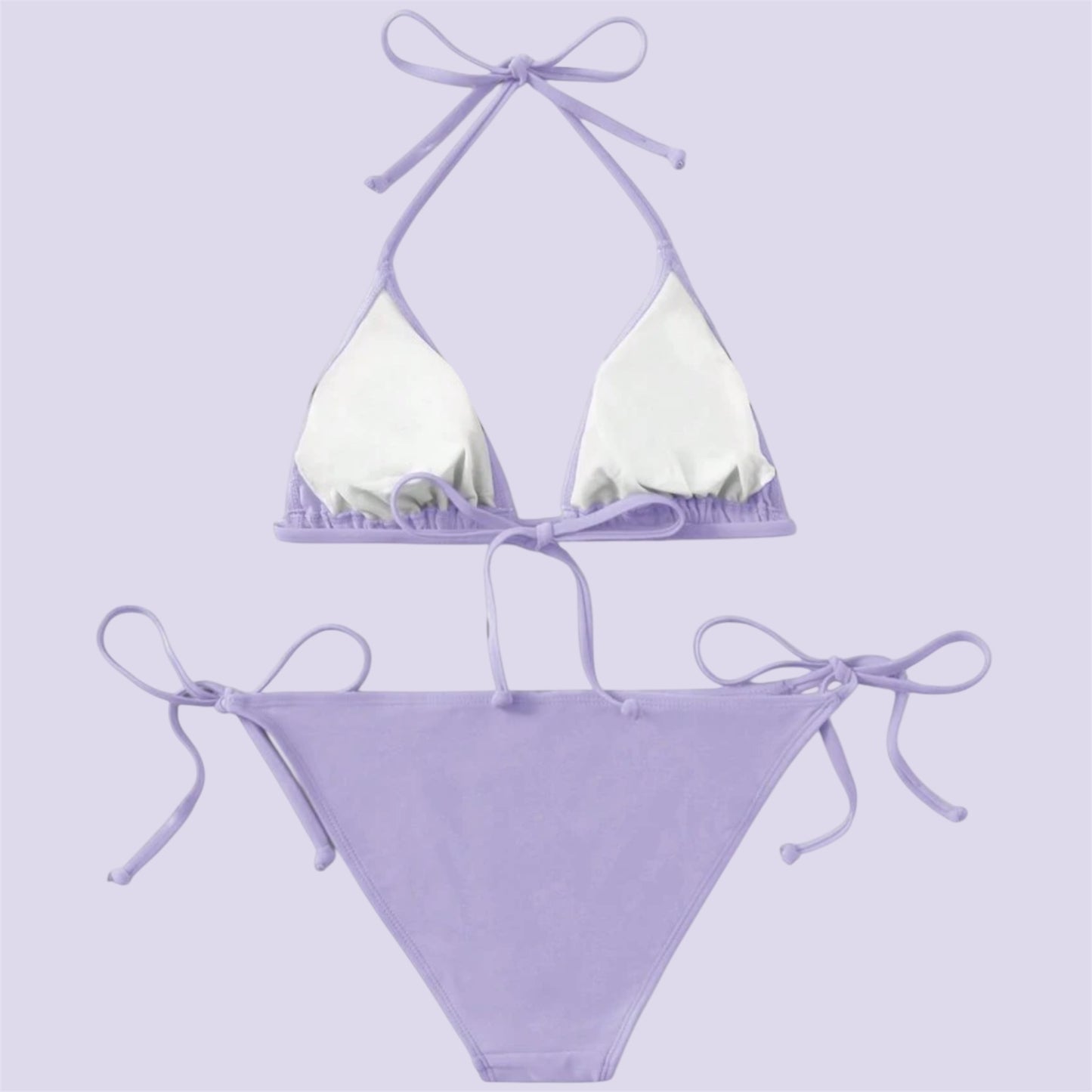 Purple Crochet Flowers Bikini