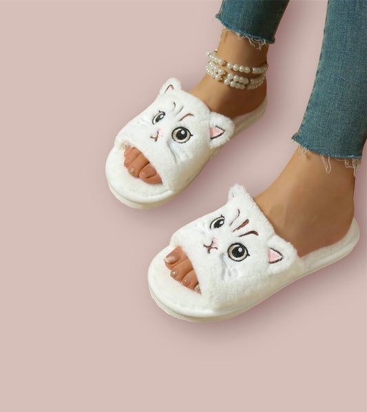 Kitty Open Toe Slippers